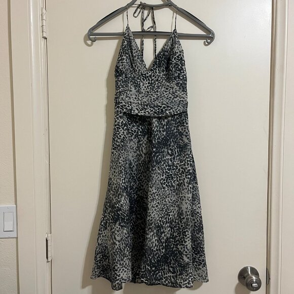 Vtg Y2K Express Silk Babydoll Dress Sz 0 Animal Print Whimsigoth Fairy Grunge - Picture 1 of 10